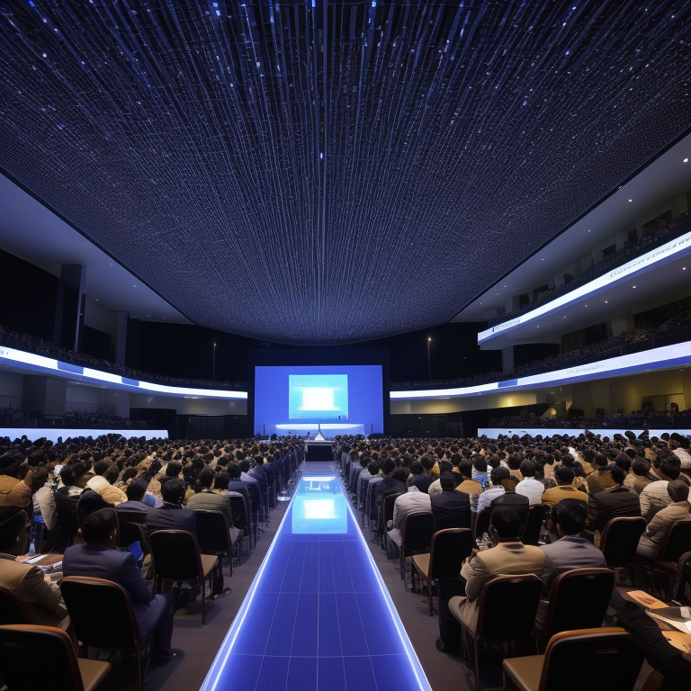 Futuristic visualization of India's MICE tourism landscape with modern venues and international delegates illustration