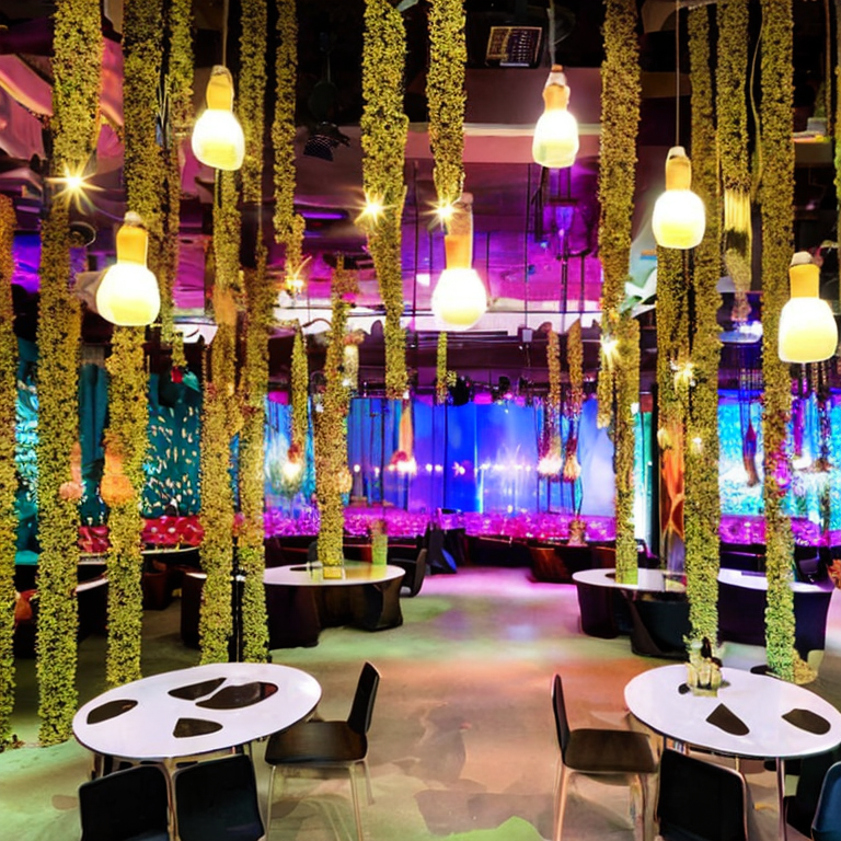 Creative event space at The Park Chennai with unique decor and lighting illustration